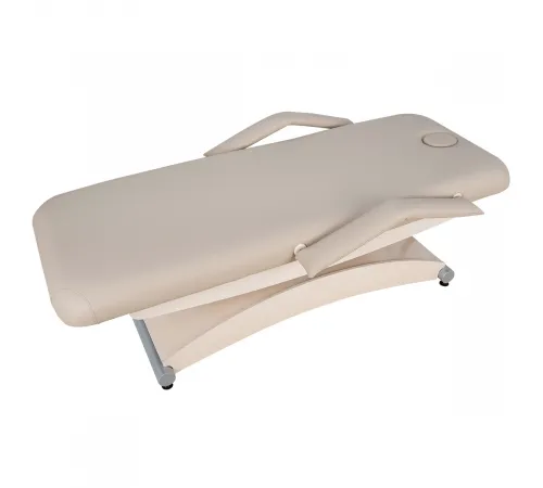 Косметологическая кушетка Аврора, светлый каркас, 3 мотора