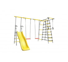 Детский спортивный комплекс для дачи ROMANA Богатырь Плюс - 2 (желтый/серый)