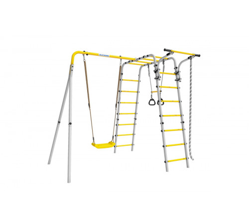 Детский спортивный комплекс для дачи ROMANA Веселая лужайка - 2 (желтый/серый)