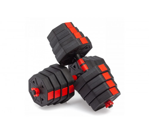 Гантели гексагональные разборные с грифом, 30 кг. (2 шт. х 15 кг.) VictoryFit VF-DН300