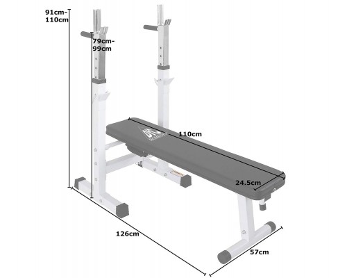 Скамья со стойками под штангу DFC складная DBCH2W