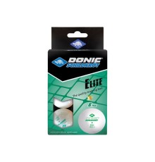 Мячики для н/тенниса DONIC ELITE 1* 40+, 6 штук, белый