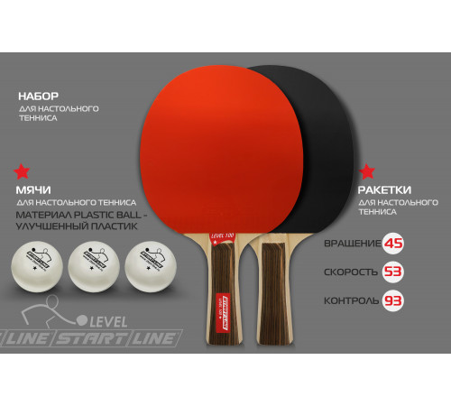 Набор 2 р-ки Level 100, 3 мяча Club Select